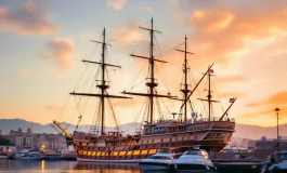 L'Amerigo Vespucci in porto a Gaeta durante l'evento