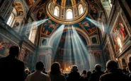 Immagine del conclave con fumata bianca in attesa