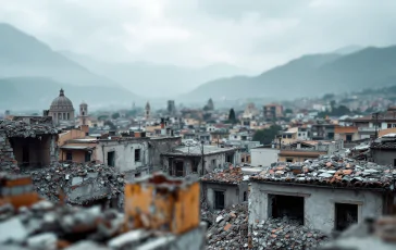Immagine del terremoto ai Campi Flegrei con evacuazioni