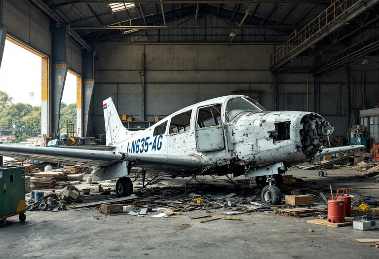 Ein Leichtflugzeug stürzte in ein Lagerhaus in Umbrien