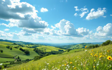Immagine di un cielo sereno con nuvole temporalesche in Italia