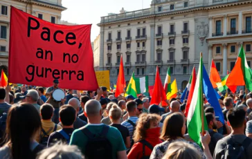roma diventa teatro di protesta contro il riarmo europeo nel 2025 1750120761 364x230