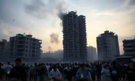 gaza sotto attacco la torre al ghafri distrutta e la popolazione in fuga python 1757987712 265x160