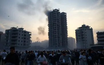 gaza sotto attacco la torre al ghafri distrutta e la popolazione in fuga python 1757987712 364x230