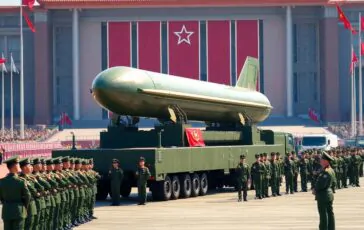 la corea del nord svela il missile piu potente durante la parata militare 1760163577 364x230