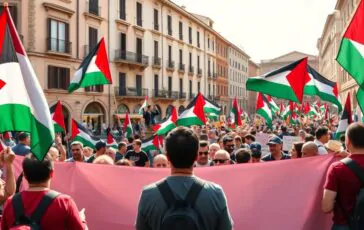 proteste in italia a favore della causa palestinese unisciti al movimento python 1759362036 364x230