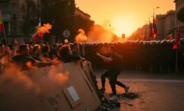 scontri a roma durante la manifestazione contro il governo tensioni in aumento 1761162329 265x160