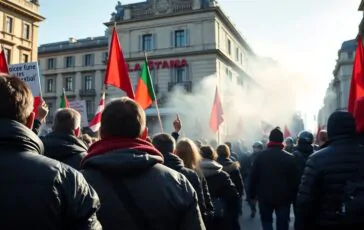 attacco alla redazione de la stampa incidenti durante la manifestazione a torino 1764398564 364x230
