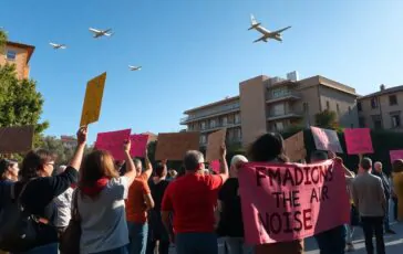 proteste dei residenti per il passaggio degli aerei sopra il grande fratello 1764174832 364x230