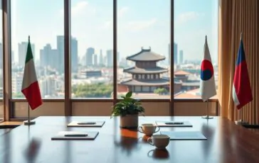 giorgia meloni in corea del sud incontro cruciale con il presidente lee 1768854532 364x230