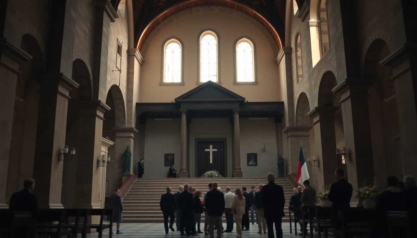 funerali di umberto bossi a pontida il rito nellabbazia di san giacomo 1774082483